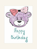 Happy Birthday Sevimli Ayı Ahşap Çerçeveli Poster